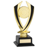 GOLD/BLACK 'DIAMOND' HOLDER ON BASE (2in CENTRE) - 7.75in